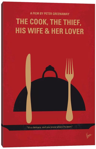 The Cook, The Thief, His Wife & Her Lover Minimal Movie Poster Canvas Art Print - Crime & Gangster Movie Art