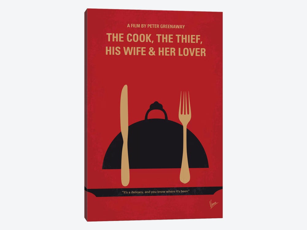 The Cook, The Thief, His Wife & Her Lover Minimal Movie Poster by Chungkong 1-piece Canvas Artwork