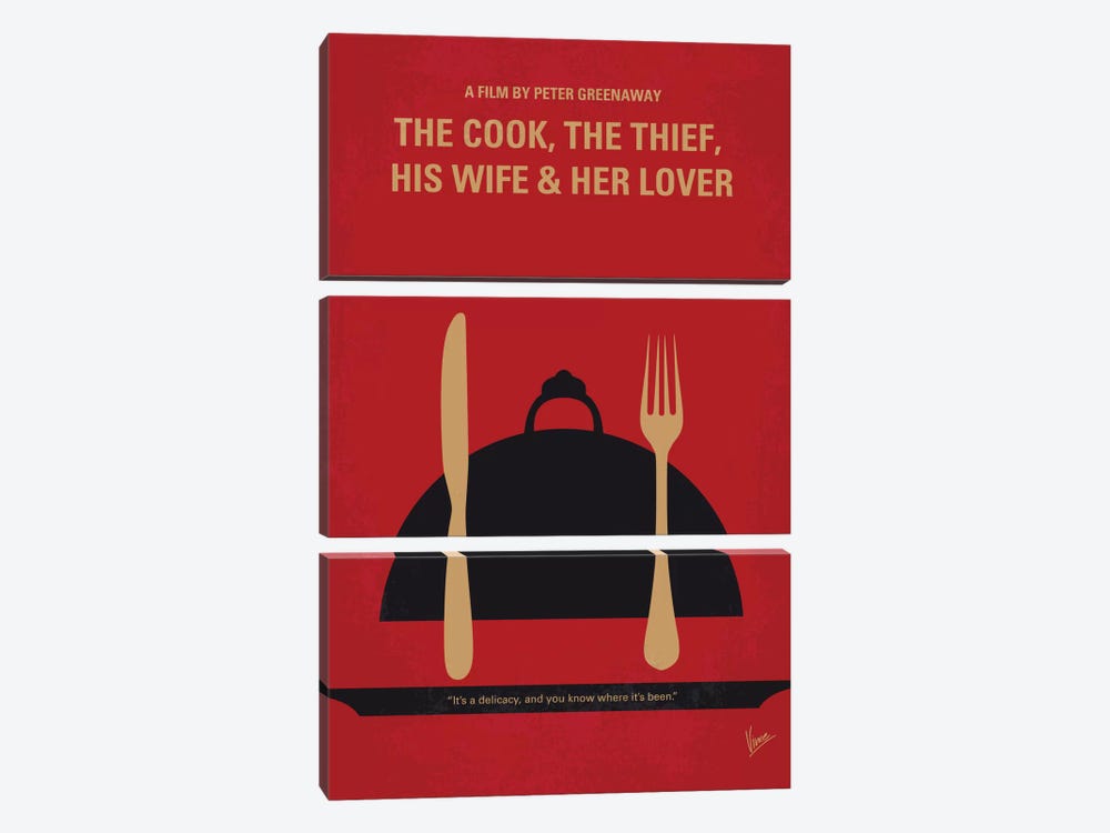 The Cook, The Thief, His Wife & Her Lover Minimal Movie Poster by Chungkong 3-piece Canvas Artwork