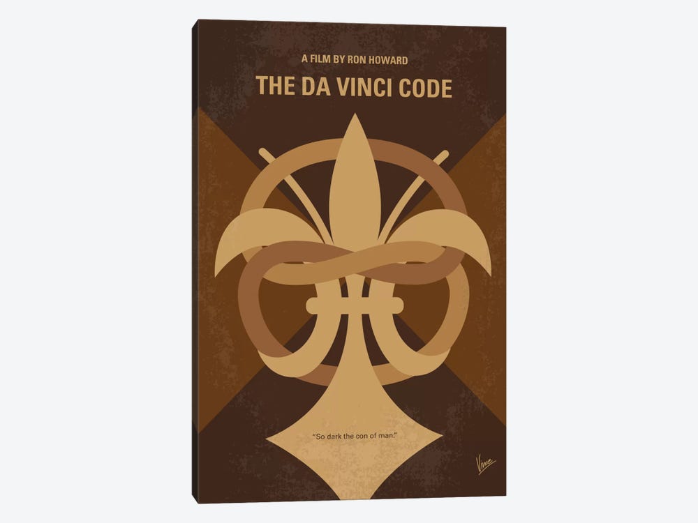 The Da Vinci Code Minimal Movie Poster by Chungkong 1-piece Canvas Print