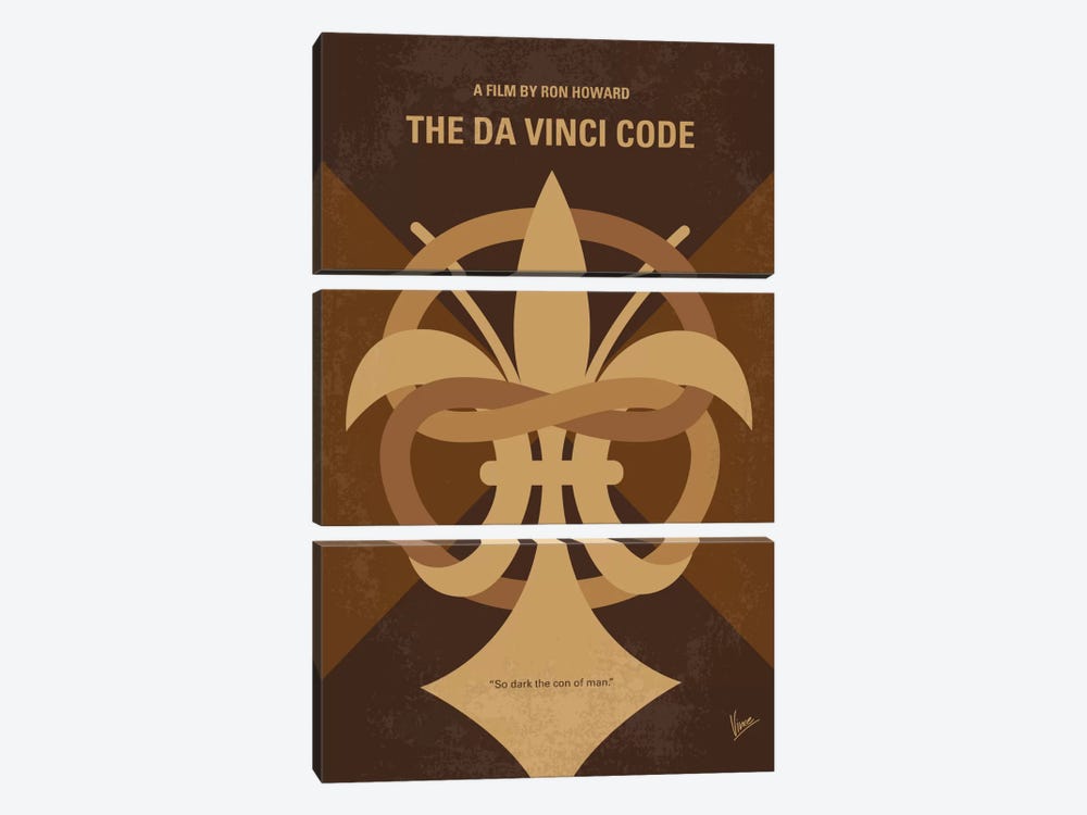 The Da Vinci Code Minimal Movie Poster by Chungkong 3-piece Canvas Art Print