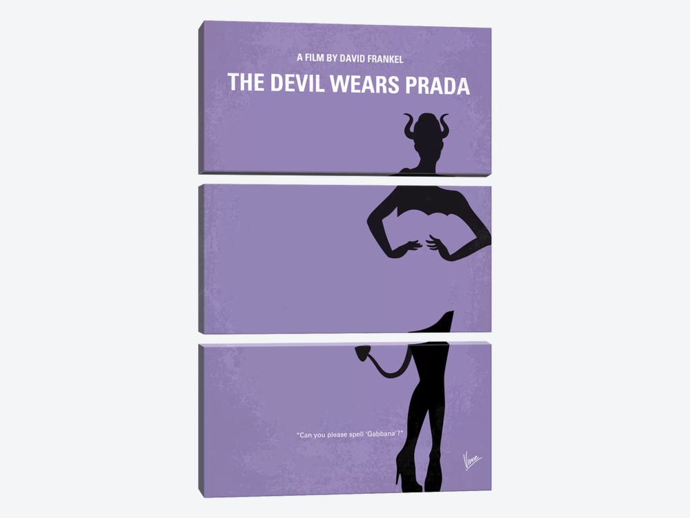 The Devil Wears Prada Minimal Movie Poster by Chungkong 3-piece Canvas Print