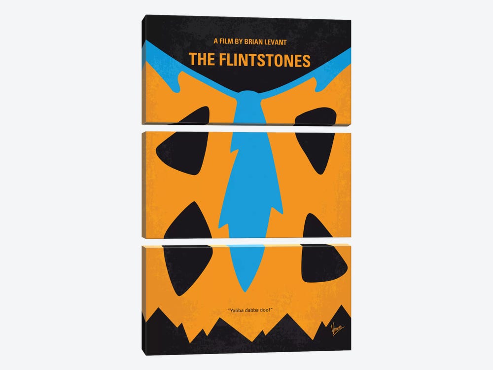 The Flintstones Minimal Movie Poster by Chungkong 3-piece Canvas Wall Art