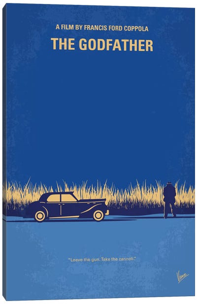 The Godfather Minimal Movie Poster Canvas Art Print - Oscar Winners & Nominees