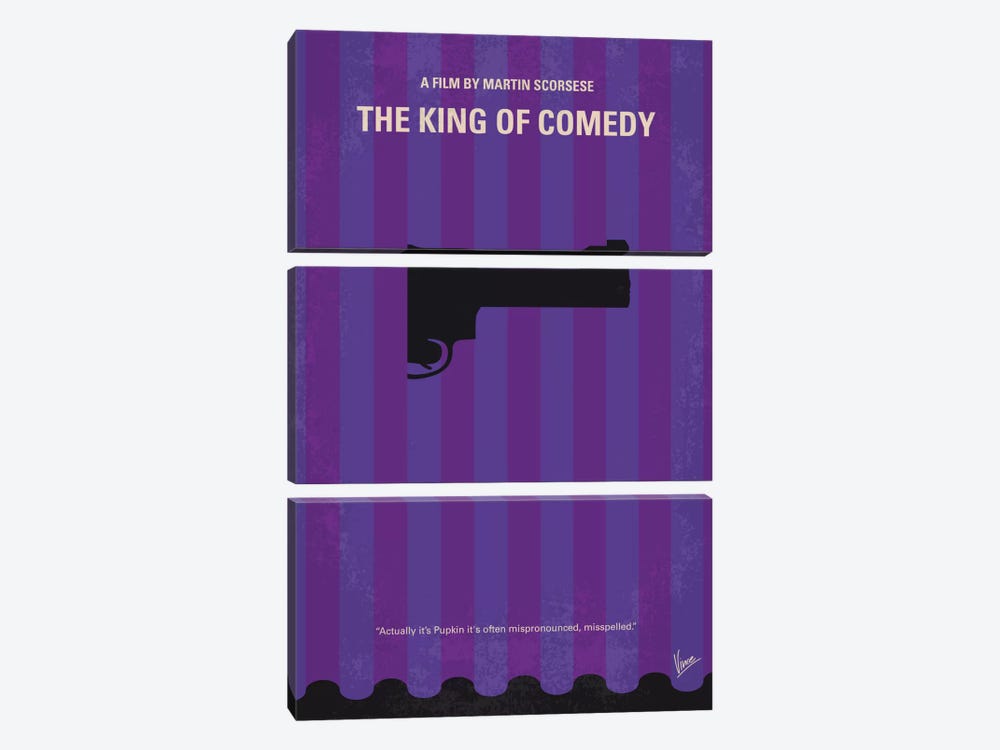 The King of Comedy Minimal Movie Poster 3-piece Canvas Art Print