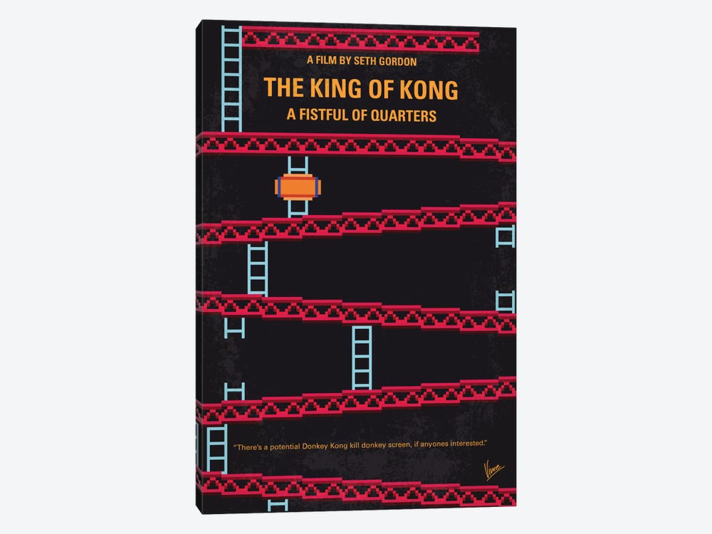The King Of Kong: A Fistful Of Quarters Minimal Movie Poster by Chungkong 1-piece Canvas Art