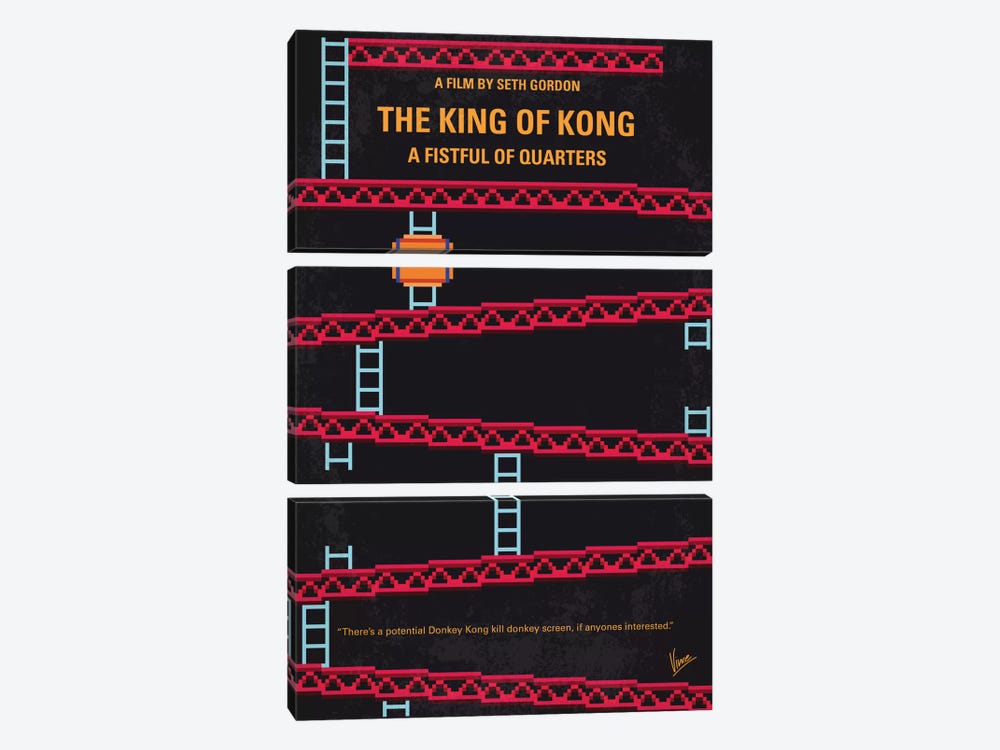 The King Of Kong: A Fistful Of Quarters Minimal Movie Poster by Chungkong 3-piece Canvas Art