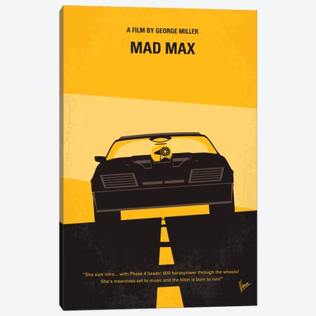 Mad Max Minimal Movie Poster Canvas Print #CKG65} by Chungkong Canvas Artwork