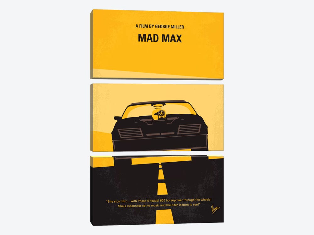 Mad Max Minimal Movie Poster by Chungkong 3-piece Canvas Artwork