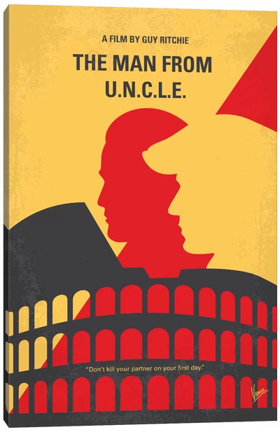 The Man From U.N.C.L.E. Minimal Movie Poster Canvas Art Print - Chungkong's Action & Adventure Movie Posters