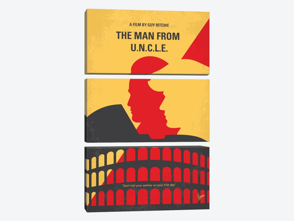 The Man From U.N.C.L.E. Minimal Movie Poster by Chungkong 3-piece Canvas Art Print