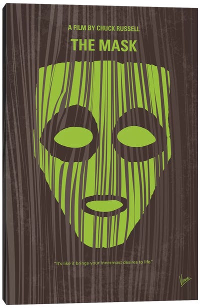 The Mask Minimal Movie Poster Canvas Art Print - Fresh & Funky Greenery