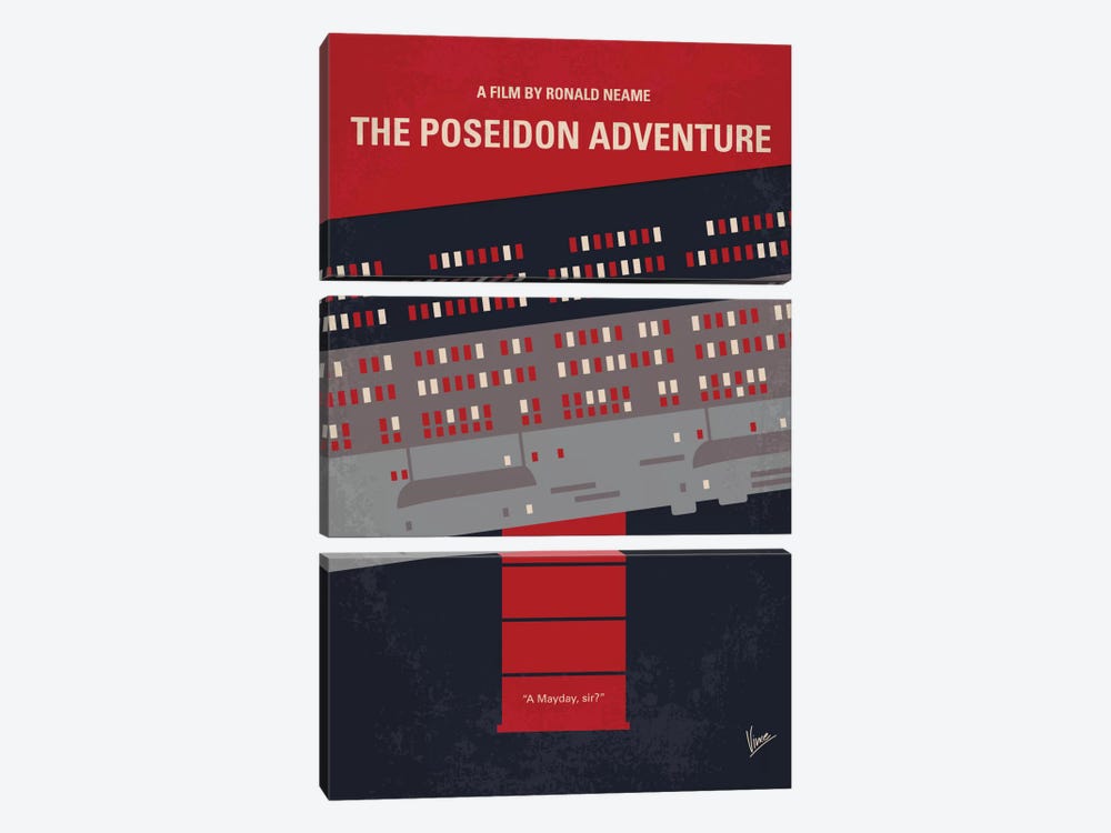 The Poseidon Adventure Minimal Movie Poster by Chungkong 3-piece Canvas Artwork