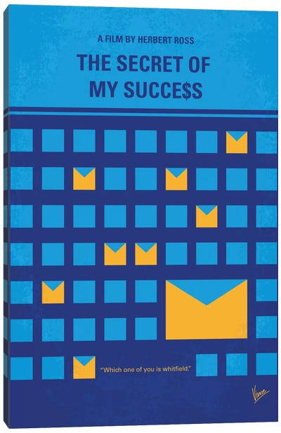 The Secret Of My Success Minimal Movie Poster Canvas Art Print - Chungkong's Romance Movie Posters