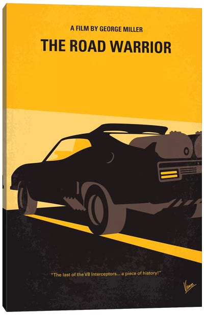 Mad Max 2 (The Road Warrior) Minimal Movie Poster Canvas Art Print - Minimalist Movie Posters