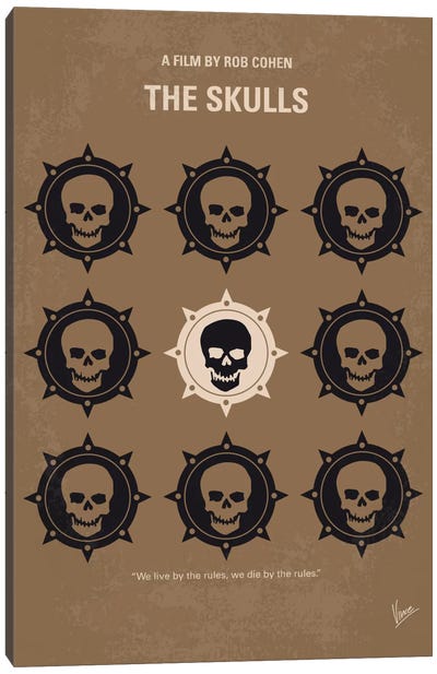 The Skulls Minimal Movie Poster Canvas Art Print - Crime Minimalist Movie Posters