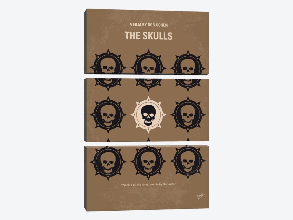 The Skulls Minimal Movie Poster by Chungkong 3-piece Canvas Art