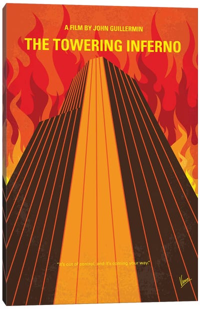 The Towering Inferno Minimal Movie Poster Canvas Art Print - Action & Adventure Minimalist Movie Posters
