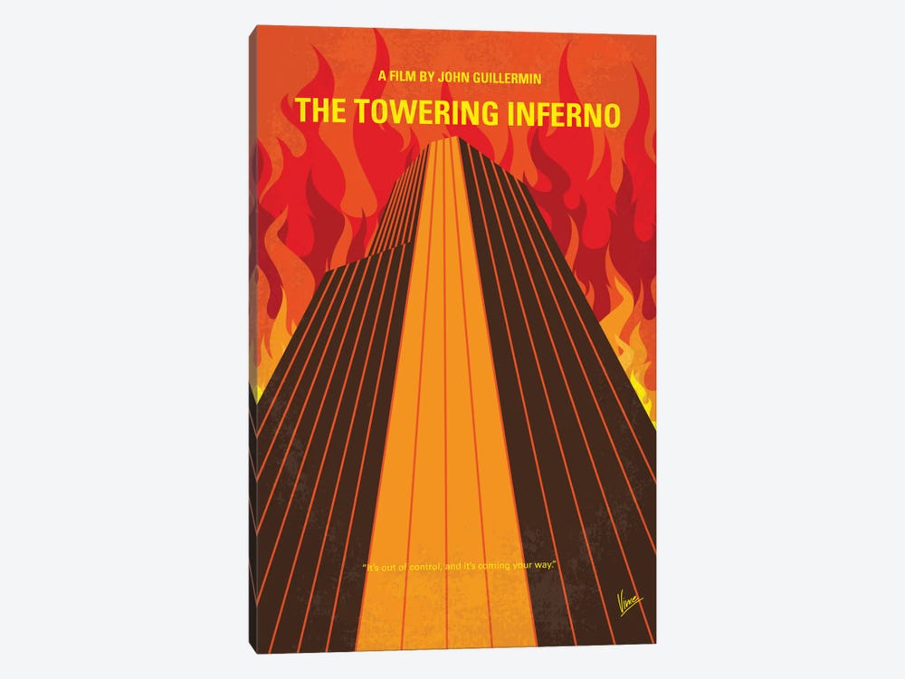 The Towering Inferno Minimal Movie Poster by Chungkong 1-piece Canvas Art Print