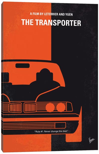 The Transporter Minimal Movie Poster Canvas Art Print - Action & Adventure Minimalist Movie Posters