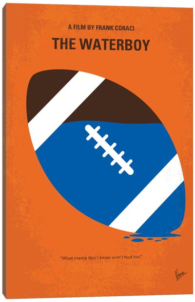 The Waterboy Minimal Movie Poster Canvas Art Print - Sports Film Art