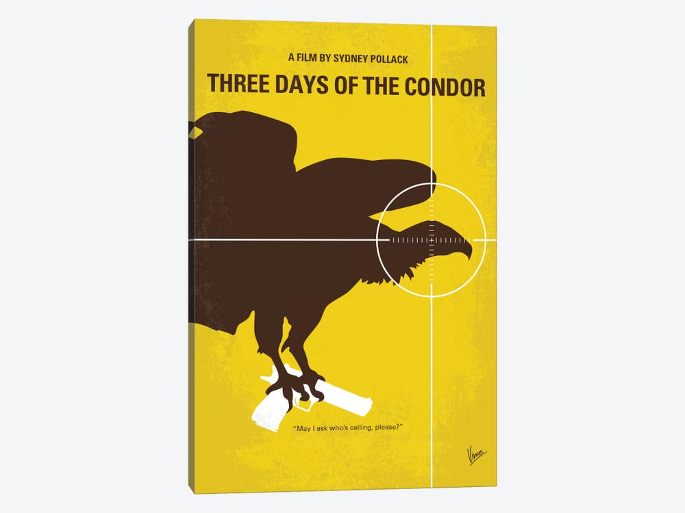 Three Days Of The Condor Minimal Movie Poster by Chungkong 1-piece Canvas Print