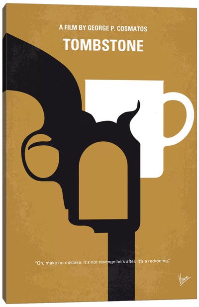 Tombstone Minimal Movie Poster Canvas Art Print - Coffee Art