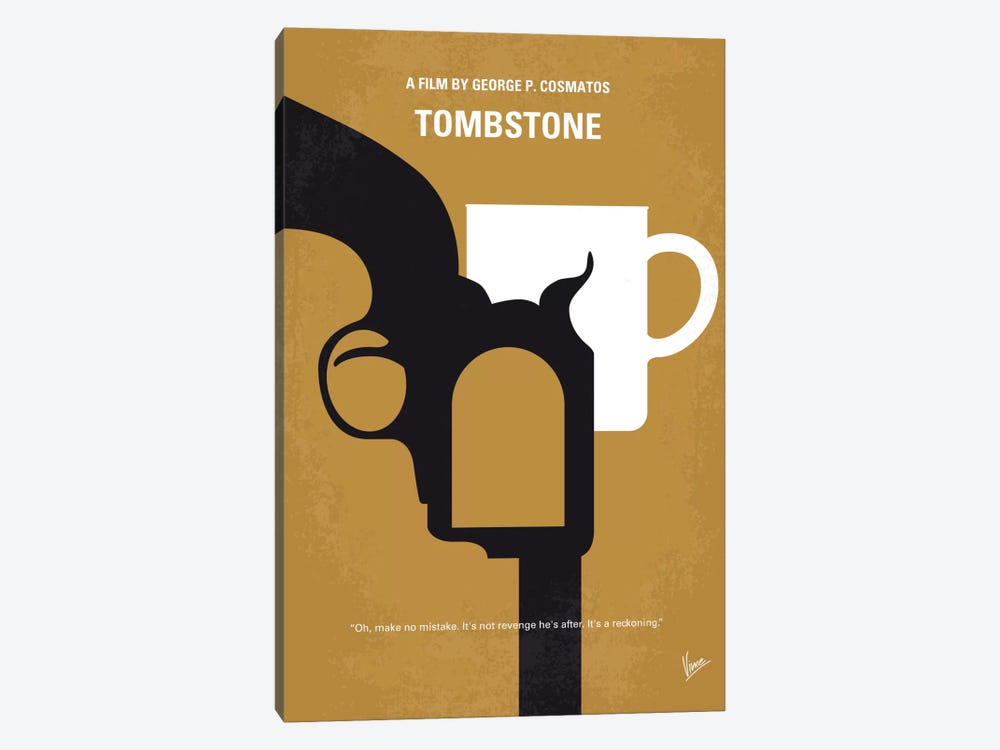 Tombstone Minimal Movie Poster by Chungkong 1-piece Canvas Art Print
