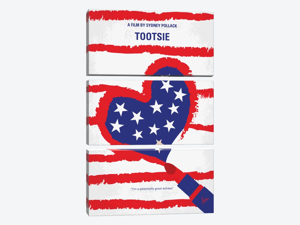 Tootsie Minimal Movie Poster by Chungkong 3-piece Canvas Wall Art