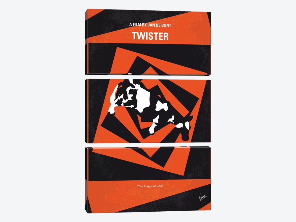 Twister Minimal Movie Poster by Chungkong 3-piece Canvas Art Print