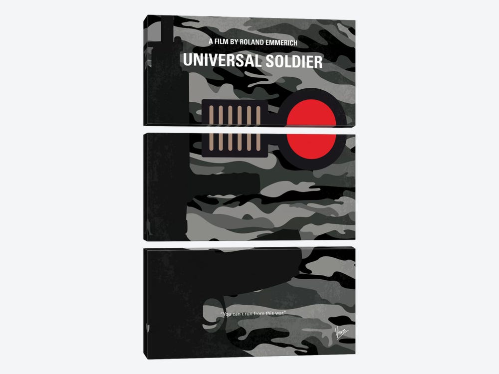 Universal Soldier Minimal Movie Poster by Chungkong 3-piece Canvas Wall Art