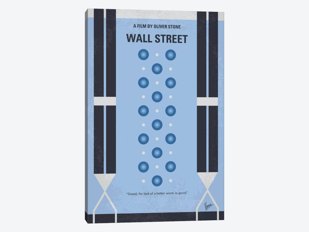 Wall street Minimal Movie Poster by Chungkong 1-piece Canvas Artwork