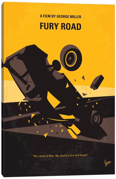 Mad Max: Fury Road Minimal Movie Poster Canvas Art Print - Automobile Art