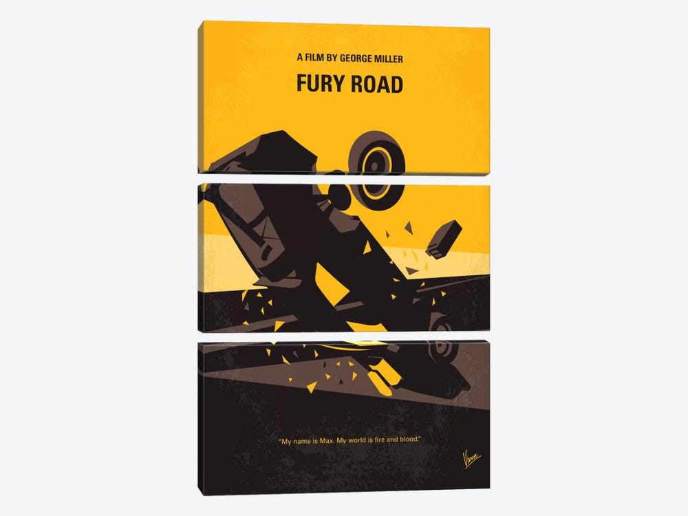 Mad Max: Fury Road Minimal Movie Poster by Chungkong 3-piece Canvas Print