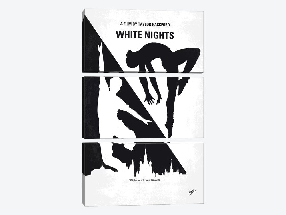 White Nights Minimal Movie Poster by Chungkong 3-piece Canvas Wall Art