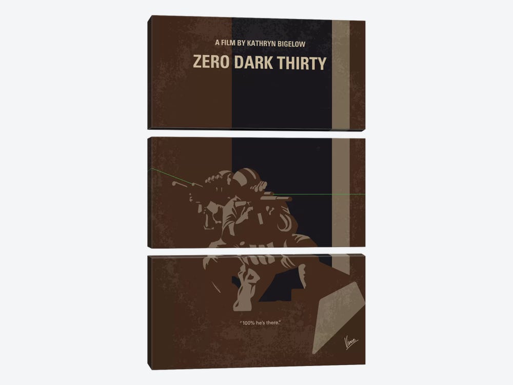 Zero Dark Thirty Minimal Movie Poster by Chungkong 3-piece Canvas Wall Art