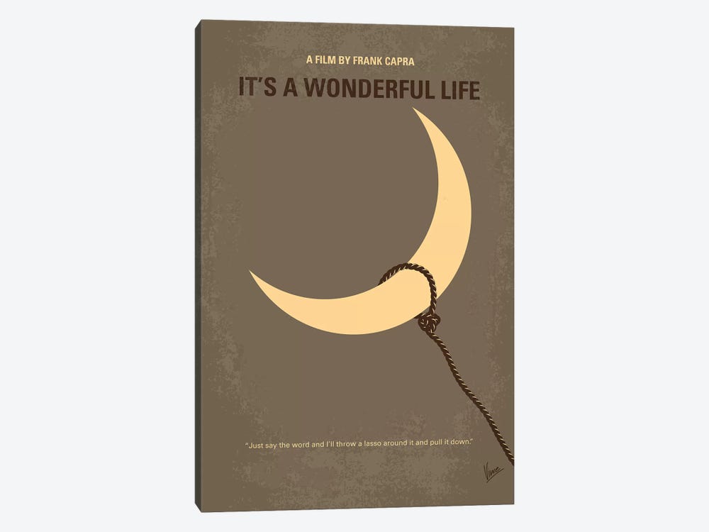 It's A Wonderful Life Minimal Movie Poster by Chungkong 1-piece Canvas Art Print