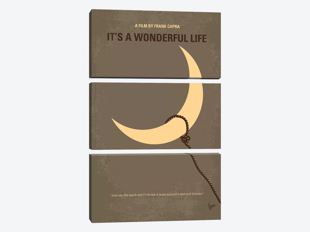 It's A Wonderful Life Minimal Movie Poster by Chungkong 3-piece Canvas Print