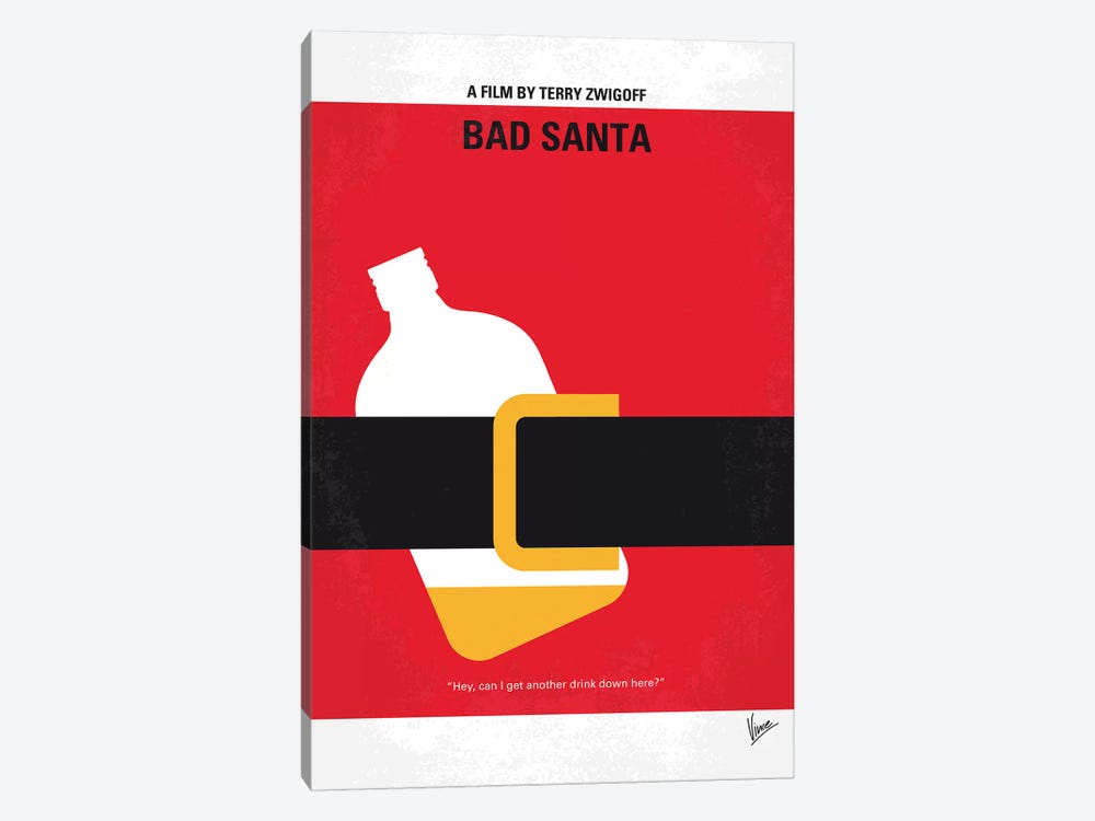 Bad Santa Minimal Movie Poster by Chungkong 1-piece Canvas Art Print