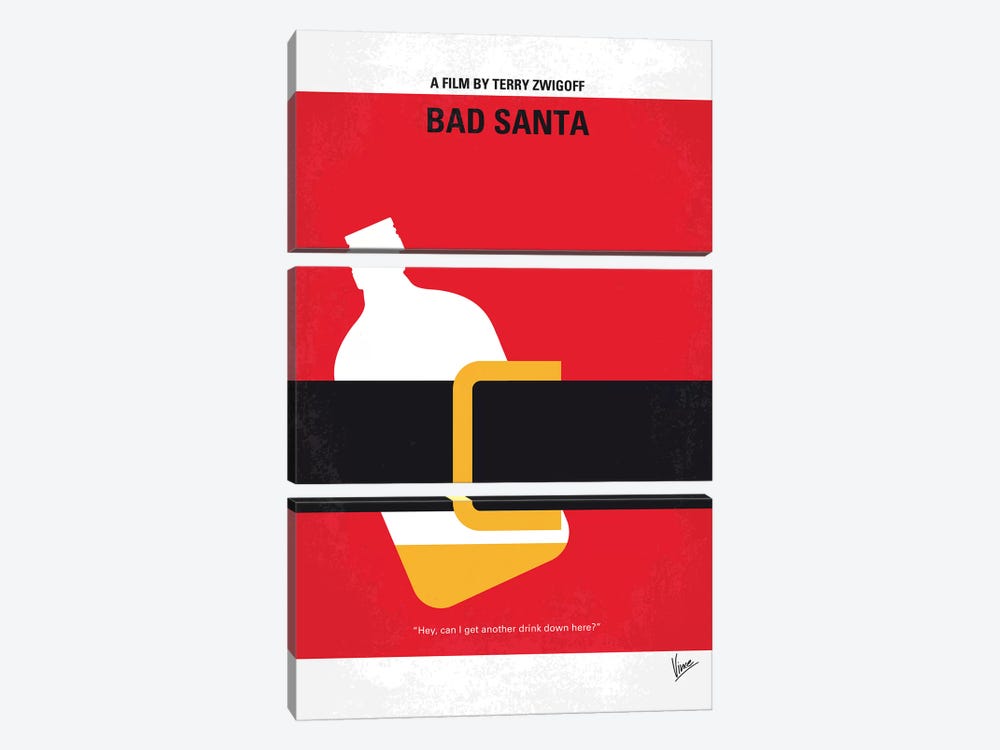 Bad Santa Minimal Movie Poster by Chungkong 3-piece Canvas Print