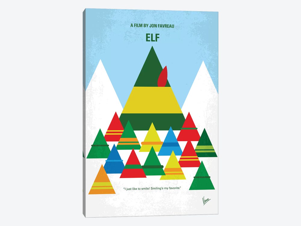 Elf Minimal Movie Poster by Chungkong 1-piece Canvas Wall Art