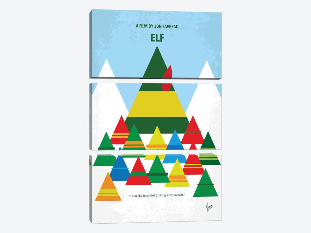Elf Minimal Movie Poster by Chungkong 3-piece Canvas Art