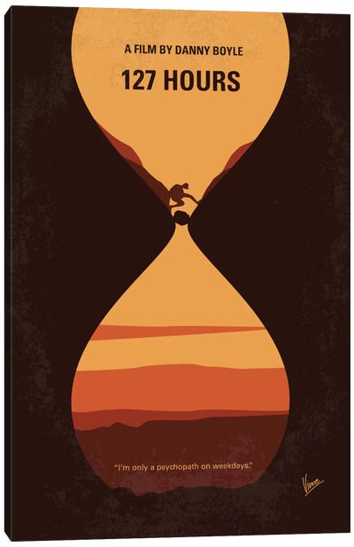 127 Hours Minimal Movie Poster Canvas Art Print - Thriller Minimalist Movie Posters