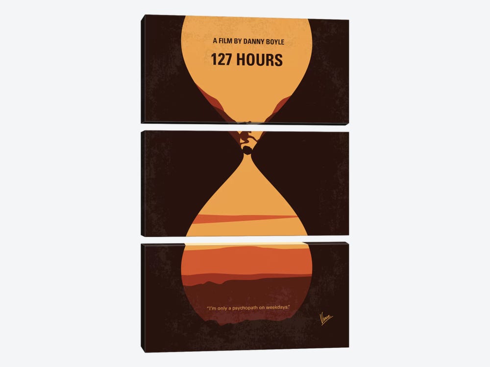 127 Hours Minimal Movie Poster by Chungkong 3-piece Canvas Art Print