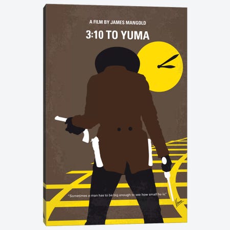 3:10 To Yuma Minimal Movie Poster Canvas Print #CKG703} by Chungkong Canvas Art