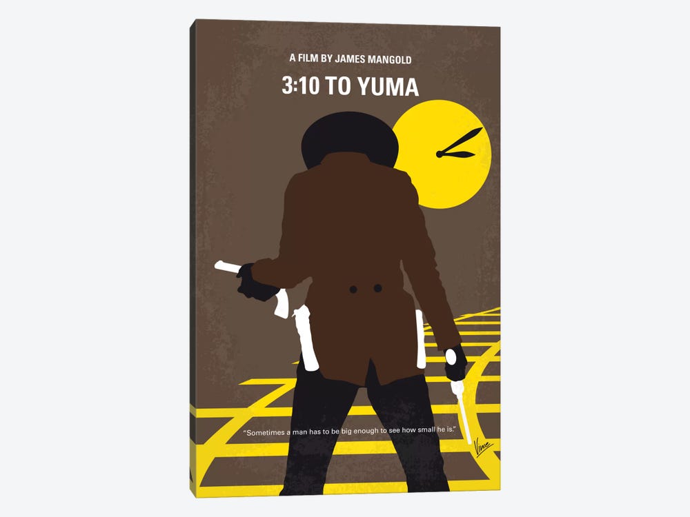 3:10 To Yuma Minimal Movie Poster by Chungkong 1-piece Canvas Print