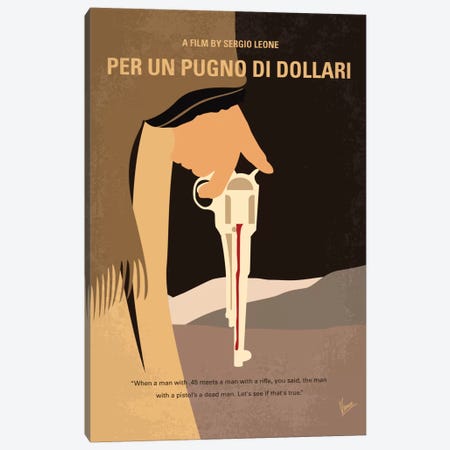 A Fistful Of Dollars Minimal Movie Poster Canvas Print #CKG706} by Chungkong Canvas Print