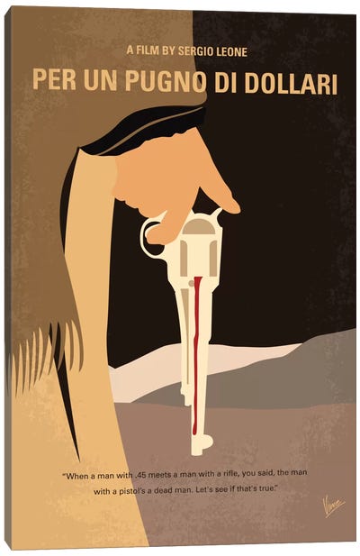 A Fistful Of Dollars Minimal Movie Poster Canvas Art Print - Chungkong's Drama Movie Posters