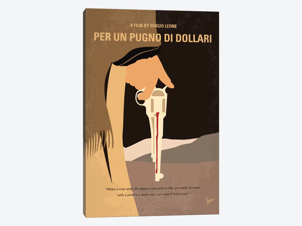 A Fistful Of Dollars Minimal Movie Poster by Chungkong 1-piece Canvas Art