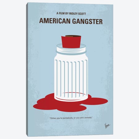 American Gangster Minimal Movie Poster Canvas Print #CKG708} by Chungkong Canvas Wall Art